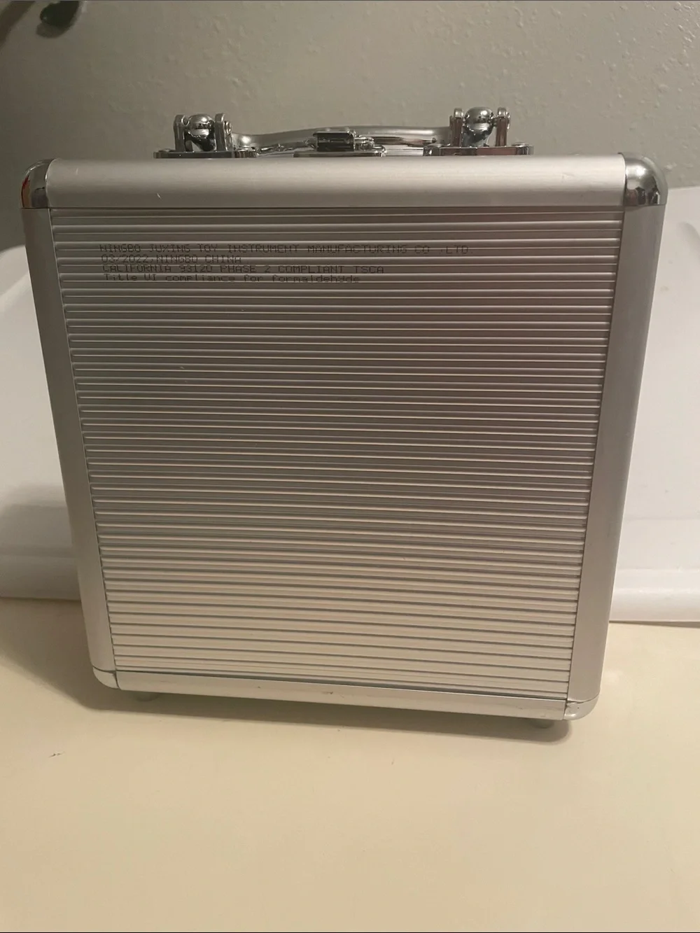 Silver Hard Shell Briefcase storage Carry Case